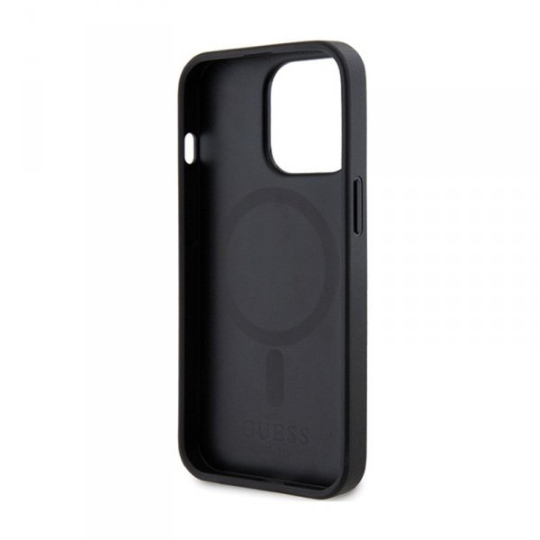 Guess Saffiano MagSafe - Etui iPhone 13 Pro (czarny)