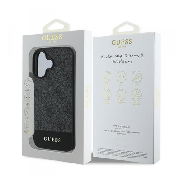 Guess 4G Bottom Stripe - Etui iPhone 16 Plus (szary)