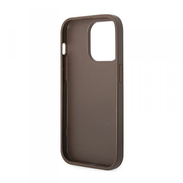 Guess 4G Metal Gold Logo – Etui iPhone 14 Pro Max (brązowy)