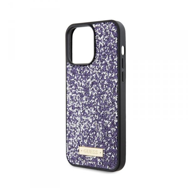 Guess Rhinestone Metal Logo - Etui iPhone 15 Pro Max (różowy)