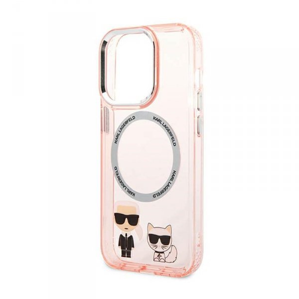 Karl Lagerfeld Karl & Choupette Aluminium MagSafe - Etui iPhone 14 Pro (różowy)