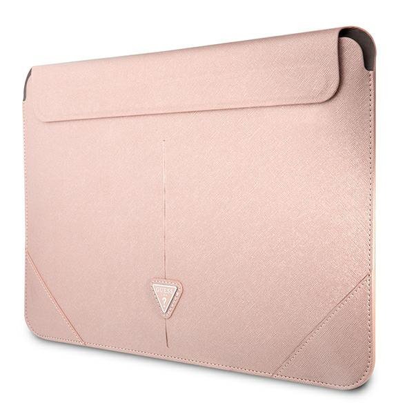 Guess Saffiano Triangle Logo Sleeve - Etui na notebooka 16&quot; (różowy)