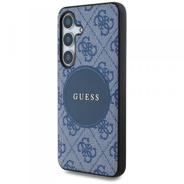 Guess 4G Round Patch Classic Logo MagSafe - Etui do Samsung Galaxy S25+ (niebieski)