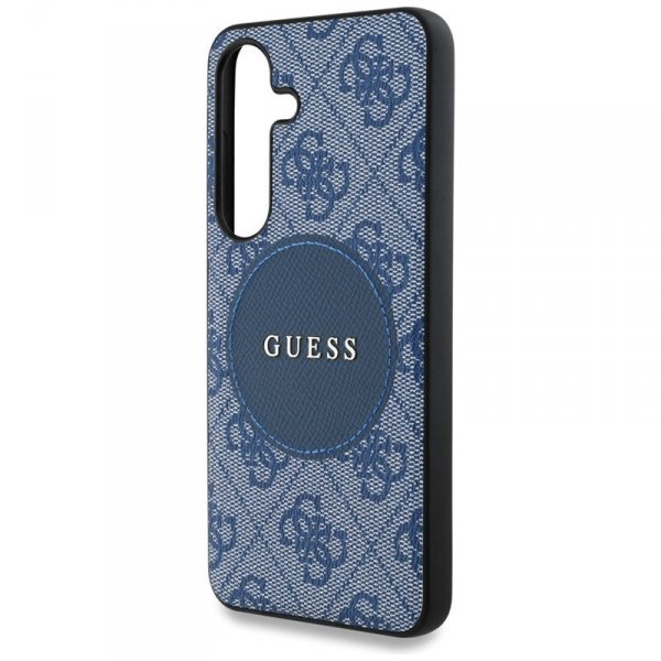 Guess 4G Round Patch Classic Logo MagSafe - Etui do Samsung Galaxy S25+ (niebieski)