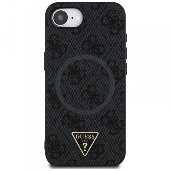 Guess 4G Ring Triangle Logo MagSafe - Etui do iPhone 16e (czarny)