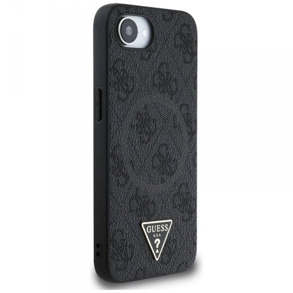 Guess 4G Ring Triangle Logo MagSafe - Etui do iPhone 16e (czarny)
