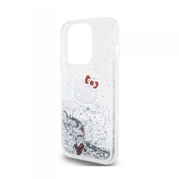Hello Kitty Liquid Glitter Charms Kitty Head - Etui iPhone 13 Pro (srebrny)