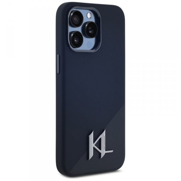Karl Lagerfeld Silicone Shadow Metal Initial MagSafe - Etui do iPhone 15 Pro Max (czarny)