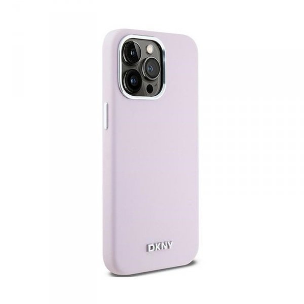 DKNY Liquid Silicone Small Metal Logo MagSafe - Etui iPhone 14 Pro Max (różowy)