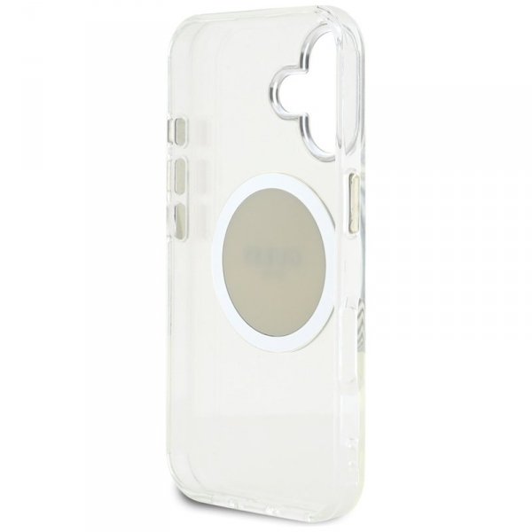Guess IML Metal Colored Circle Classic Logo MagSafe - Etui do iPhone 16 (szary)
