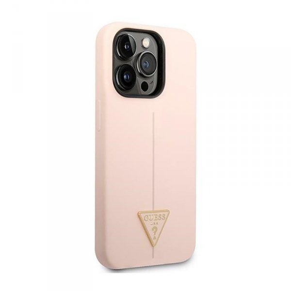 Guess Silicone Triangle Logo - Etui iPhone 14 Pro (różowy)