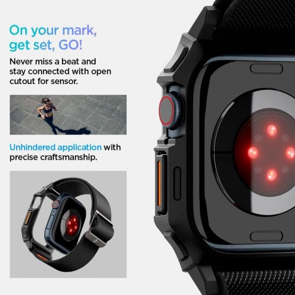 Spigen Lite Fit &quot;Pro&quot; - Etui z paskiem do Apple Watch 10 42 mm (Matte Black)