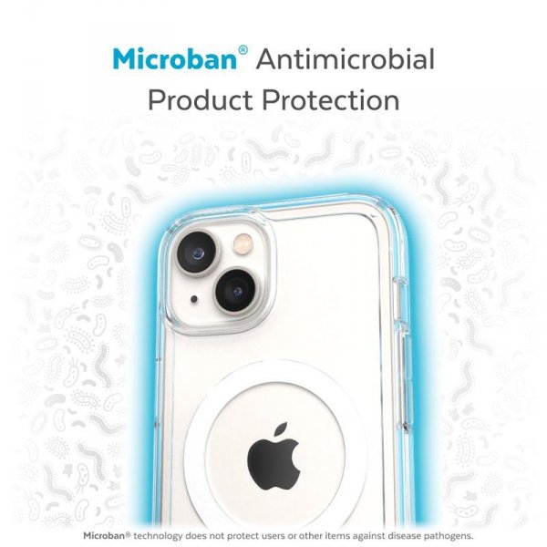 Speck Gemshell + MagSafe - Etui do iPhone 15 Plus / iPhone 14 Plus z powłoką MICROBAN (Clear)