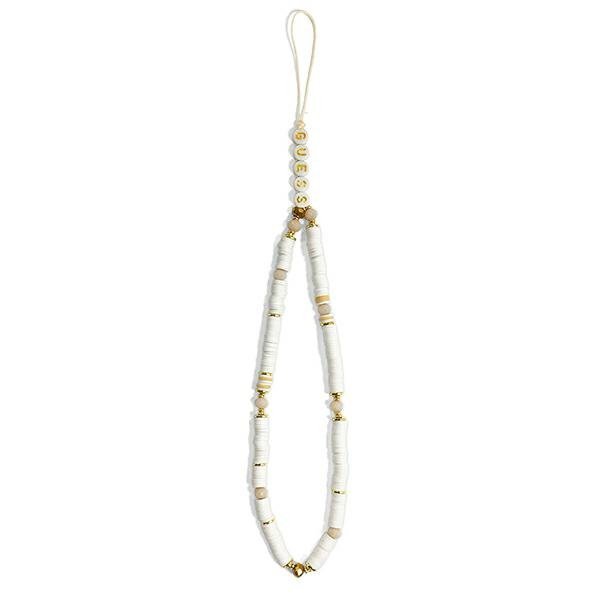 Guess Phone Strap Beads Heishi - Zawieszka do telefonu 25 cm (White)