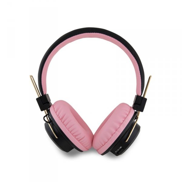 Hello Kitty Metal Logo Round Shape - Bezprzewodowe słuchawki nauszne Bluetooth V5.3 (różowy)
