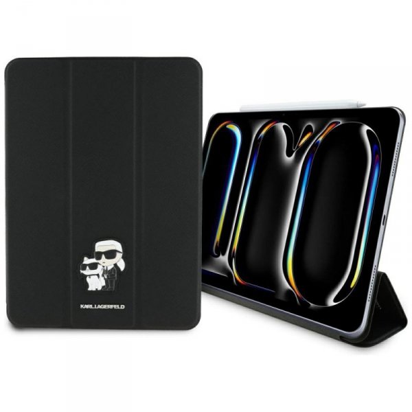 Karl Lagerfeld Book Cover Saffiano Magnetic Karl & Choupette - Etui iPad Pro 11&quot; M4 (2024) (czarny)