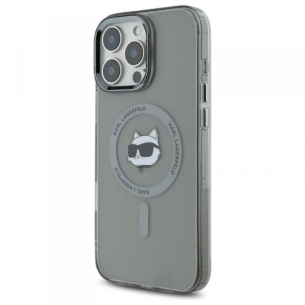 Karl Lagerfeld IML Metal Choupette Head MagSafe - Etui iPhone 16 Pro Max (czarny)