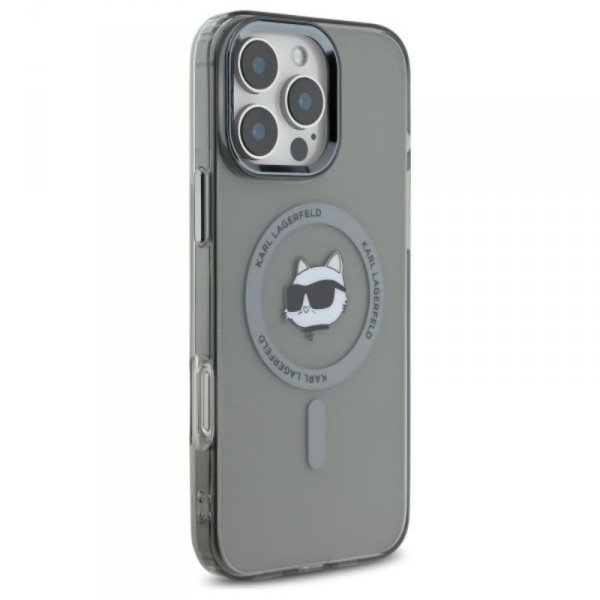 Karl Lagerfeld IML Metal Choupette Head MagSafe - Etui iPhone 16 Pro Max (czarny)