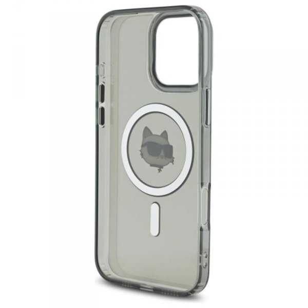 Karl Lagerfeld IML Metal Choupette Head MagSafe - Etui iPhone 16 Pro Max (czarny)