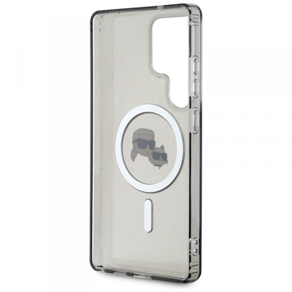Karl Lagerfeld Button Karl & Choupette Heads Printed Logo MagSafe - Etui Samsung Galaxy S25 Ultra (czarny)