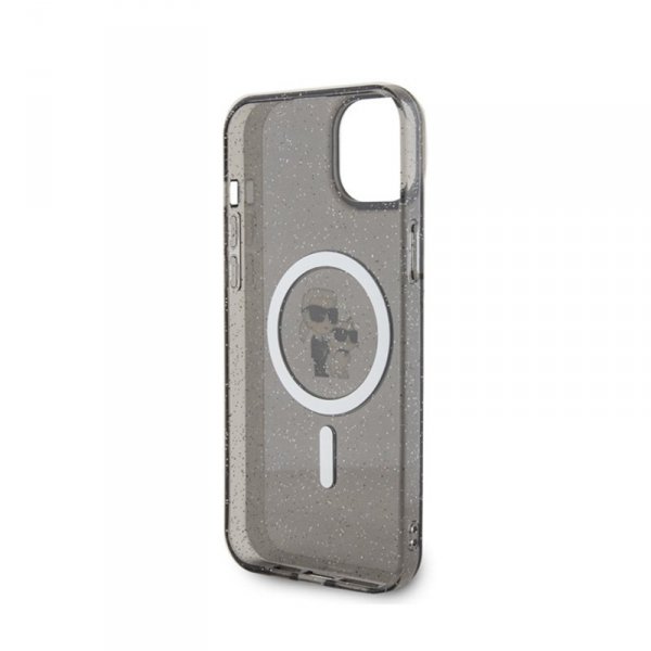 Karl Lagerfeld Karl & Choupette Glitter Magsafe - Etui iPhone 15 Plus (czarny)