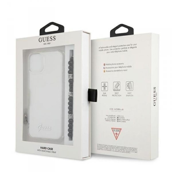 Guess Black Pearl Strap - Etui iPhone 15 / 14 / 13 (przezroczysty)