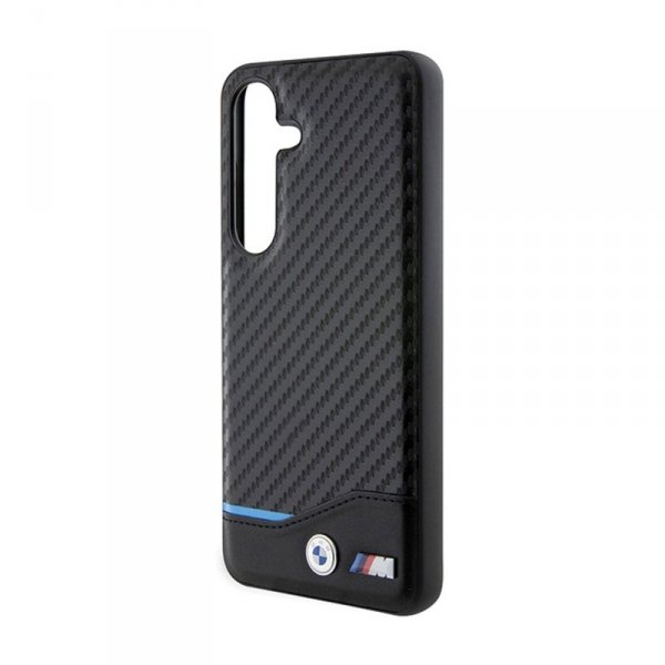 BMW Leather Carbon Blue Line - Etui Samsung Galaxy S24 (czarny)