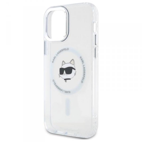 Karl Lagerfeld IML Metal Choupette Head MagSafe - Etui iPhone 12 / iPhone 12 Pro (biały)