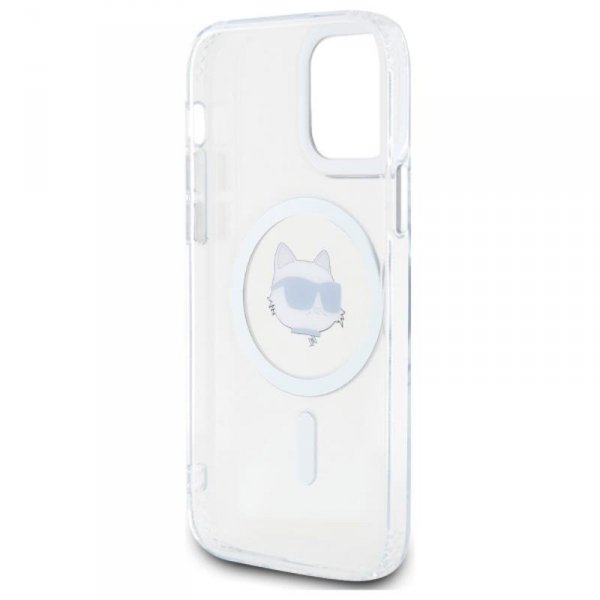 Karl Lagerfeld IML Metal Choupette Head MagSafe - Etui iPhone 12 / iPhone 12 Pro (biały)