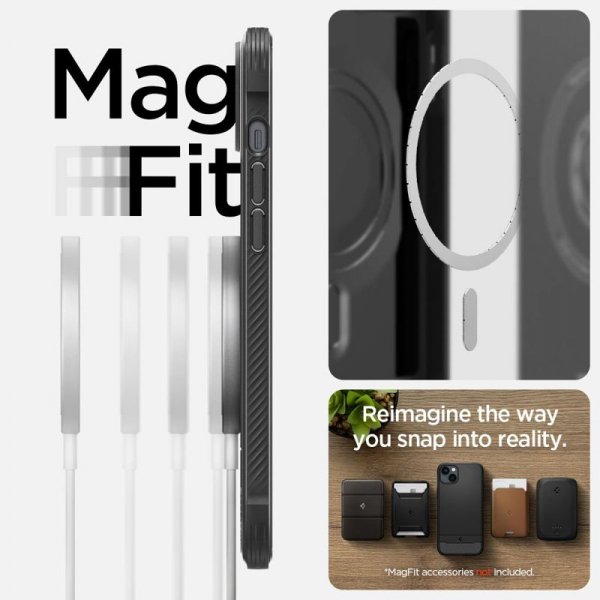 Spigen Rugged Armor Mag MagSafe - Etui do iPhone 14 (Czarny)