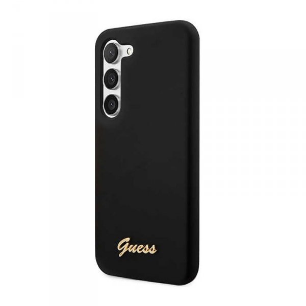 Guess Silicone Script Metal Logo - Etui Samsung Galaxy S23+ (czarny)