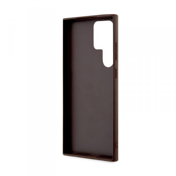 Guess 4G Bottom Stripe Metal Logo Collection - Etui Samsung Galaxy S24 Ultra (brązowy)