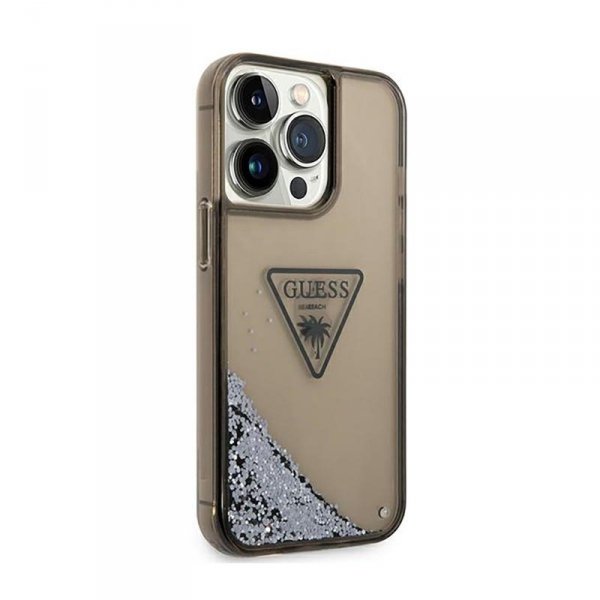 Guess Liquid Glitter Triangle Logo Case – Etui iPhone 14 Pro Max (czarny)