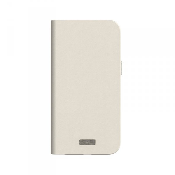 Moshi Overture MagSafe - Skórzane etui 3w1 z klapką iPhone 15 Pro Max (Eggnog White)