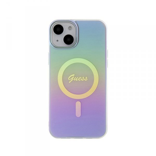 Guess IML Iridescent MagSafe - Etui iPhone 15 (fioletowy)