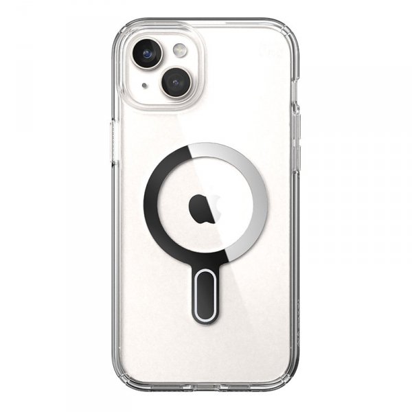 Speck Presidio Perfect-Clear ClickLock & Magsafe - Etui iPhone 15 Plus / iPhone 14 Plus (Clear / Chrome Finish / Serene Silver)