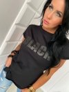 T-shirt damski nadruk BLACK gługi L-116