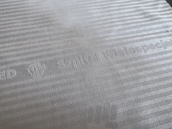 Poszewka hotelowa satynowa z tkanym logo, 152g/m2, 250TC, 80% bawełna / 20% poliester