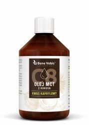  Olej MCT z kokosa (kwas kaprylowy C8:0) - 500 ml