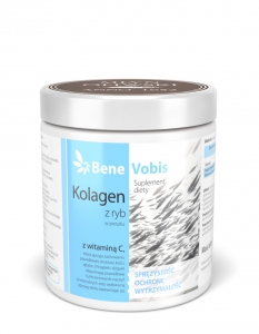 Kolagen Rybi (hydrolizat żelatynowy) z Witaminą C - Bene Vobis - 250 g 
