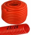 Peszel rura karbowana 23/28mm 50m czerwona do rur pex pp kabli przewodów 320N osłonowa
