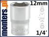 Nasadka Sześciokątna krótka 1/4-12mm YATO 1411 CRV