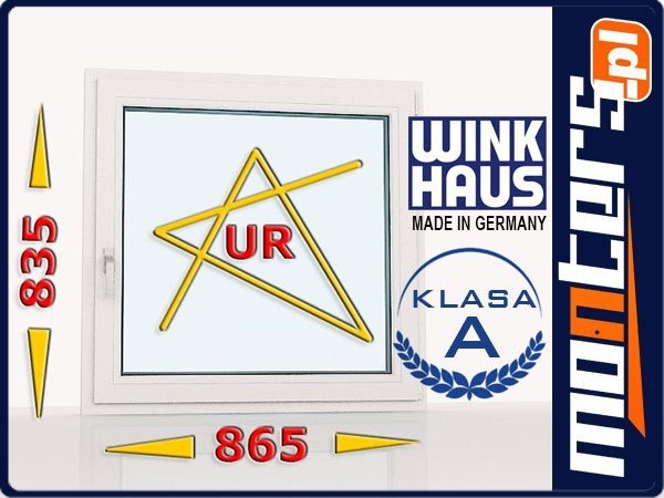 Okno PCV 865x835 uchylno rozwierne prawe białe