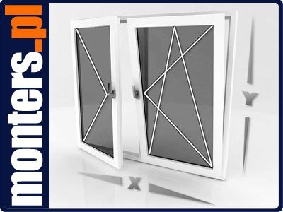 Okno PCV 1465x1635 R+UR prawe białe