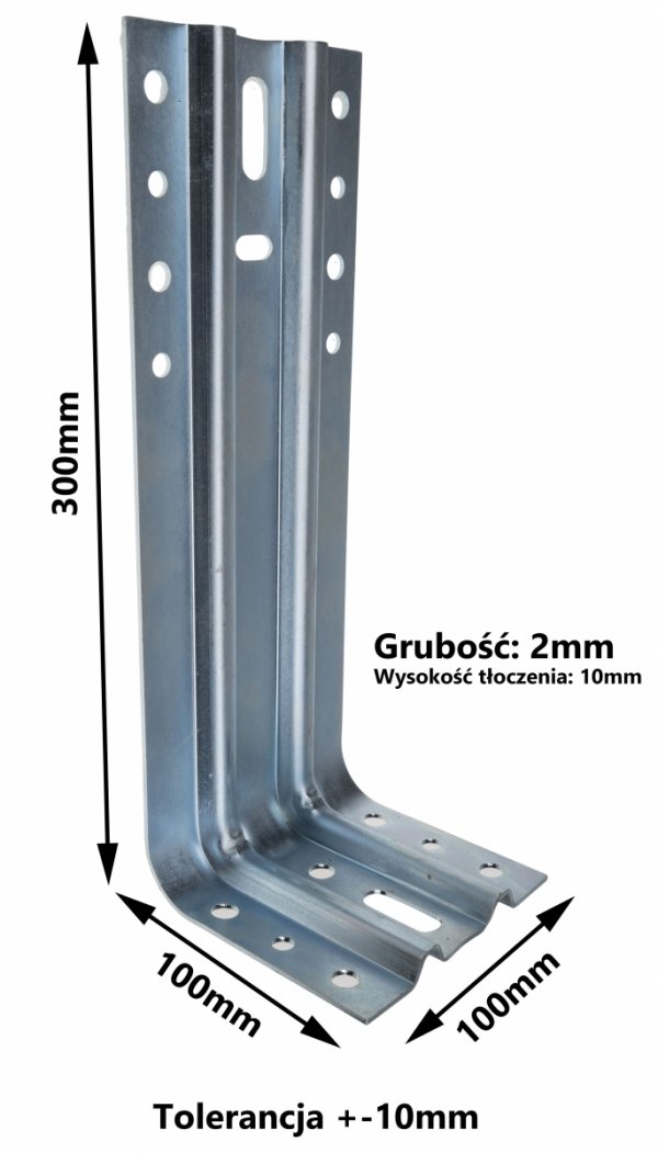 Kątownik montażowy 300x100x100x2mm ciesielski duży
