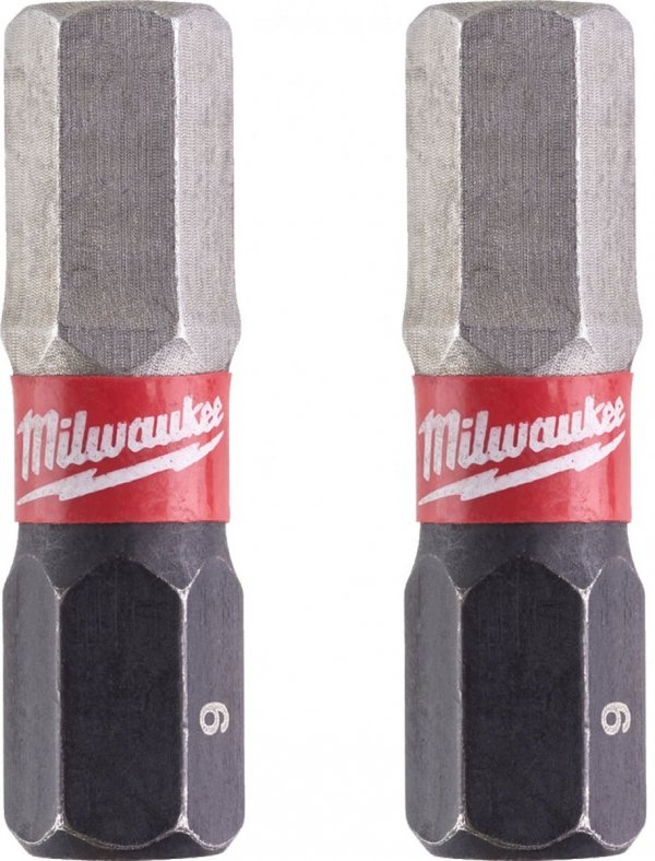 2x Milwaukee Bit Shockwave Hex6 25mm IMPACT DUTY