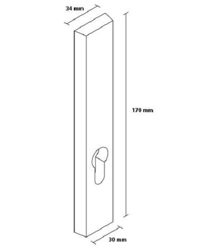 Klamka-szyld TOTAL INOX do drzwi z antabą 92mm