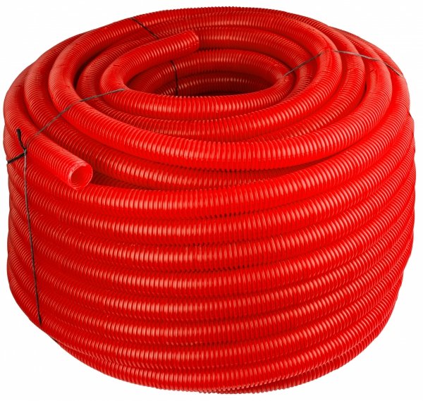 Peszel rura karbowana 18/22mm 50m czerwona do rur pex pp kabli przewodów 320N osłonowa