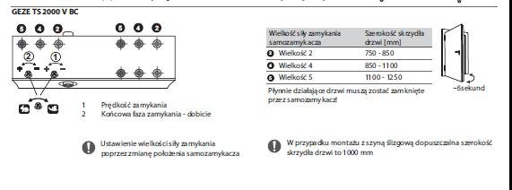 Samozamykacz Geze TS2000 VBC+Ramie srebrny