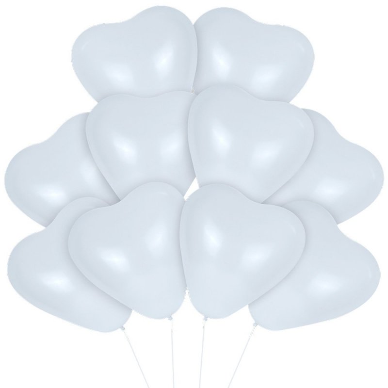 Balony Serca Białe Duże 30cm 100szt  [Zestaw - 60 paczek]